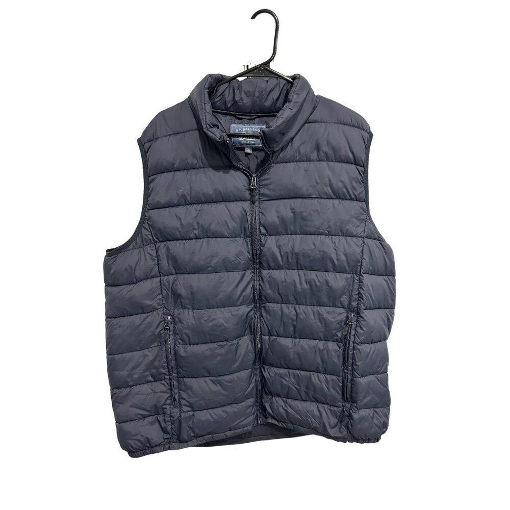 G.H. Bass & Co. Puffer Vest Navy Quilted Full Zip Pockets Sz XXL